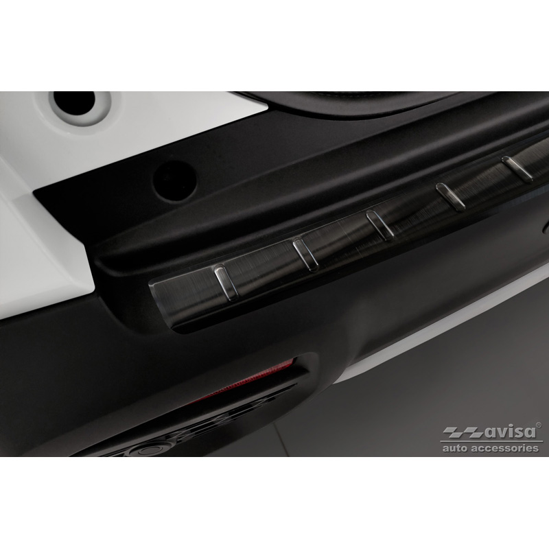 Black Stainless Steel Rear bumper protector  Suzuki S-Cross II 2022- 'Ribs'
