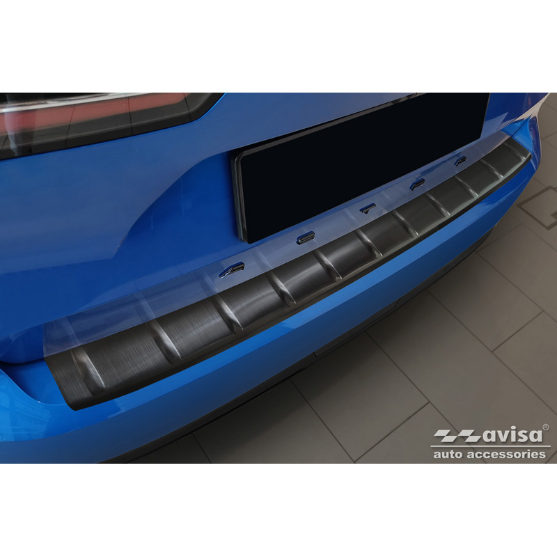 Black Stainless Steel Rear bumper protector  Opel Astra L Sportstourer 2022- 'Ribs'