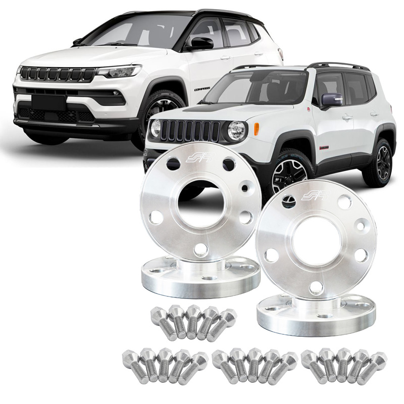 Simoni Racing Aluminium-Spurverbreiterungssatz - 2x17,5mm(VA) - 2x20mm(HA) (Mittenzentrierung 65,1mm) mit Radschrauben - passend für Jeep Diverse
