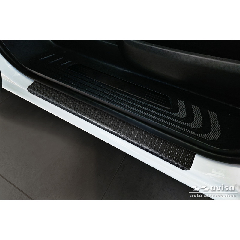 Aluminium door sill protectors 'Riffled Plate'  Mercedes Vito III / V-Class (W447) 2014- - 2-pieces - Black