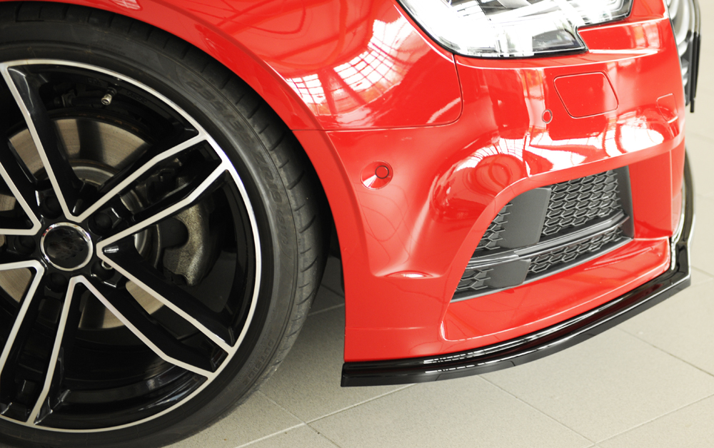 Voorspoiler Audi S3 & A3 8V S-line Rieger Zwart Glans
