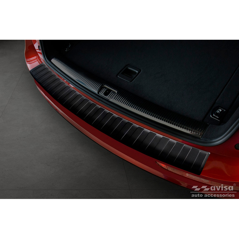 Matt Black Stainless Steel Rear bumper protector  Audi Q5 2008-2012 & 2012- 'Ribs'