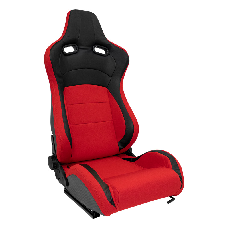 Sport seat 'MS' - Black/Red - Dual-side reclinable back-rest - incl. slides