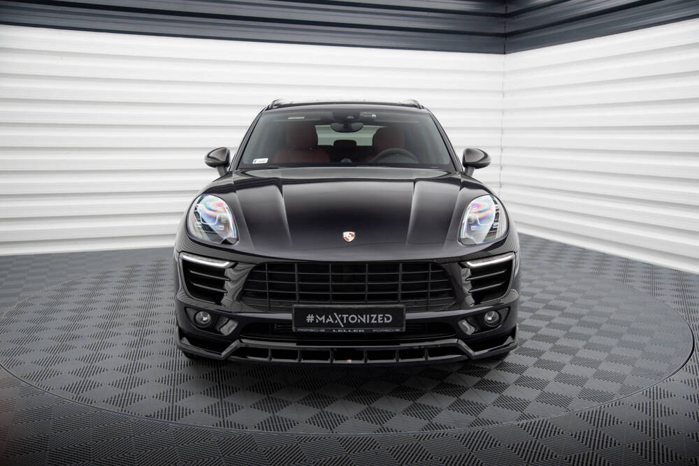 Voorspoiler V.3 Porsche Macan Mk1 Maxton Glans Zwart