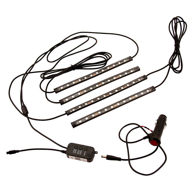 Set self-adhesive interior LED-strips with Smartphone control - Multi-color - set of 4 pieces
