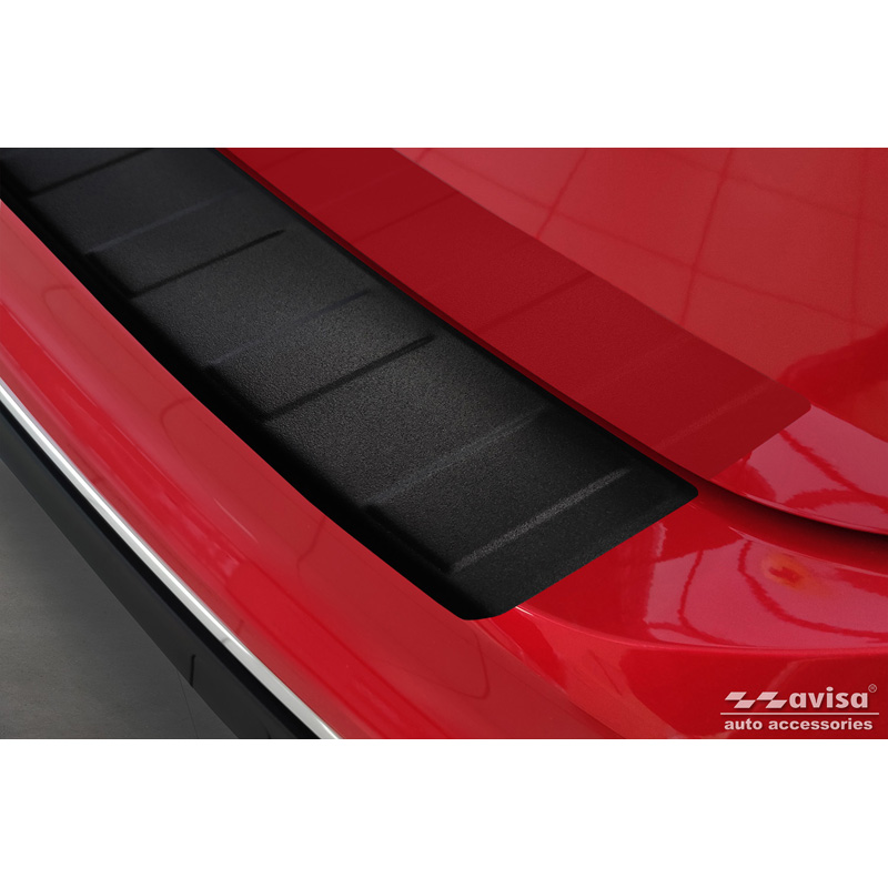 Matt Black Stainless Steel Rear bumper protector  Volkswagen Tiguan II / Allspace incl. Facelift & R-Line 2016-2020 / 2020-2024 'Ribs'