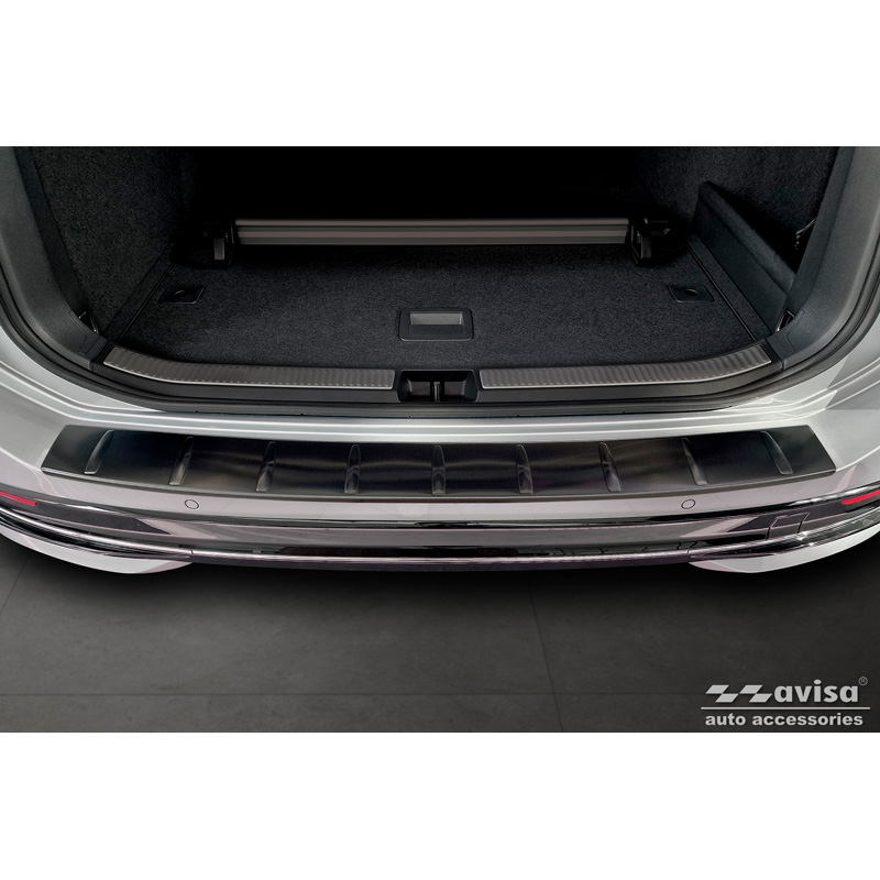 Black Stainless Steel Rear bumper protector  Volkswagen Passat Variant (CJ5) 2023- 'Ribs'