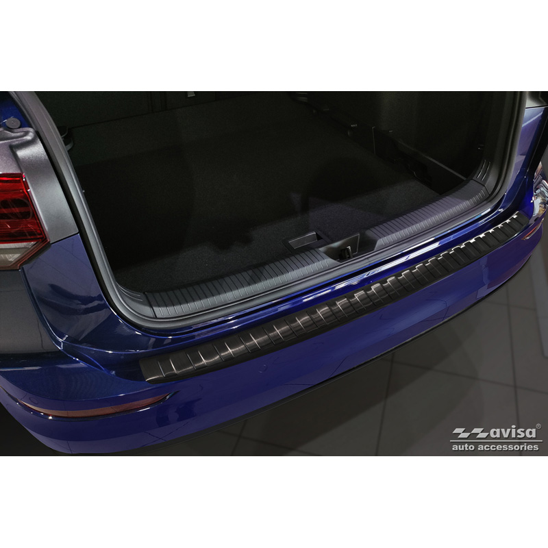 Black Stainless Steel Rear bumper protector  Volkswagen Golf VIII Variant 2020-2024 & FL 2024- 'Ribs'