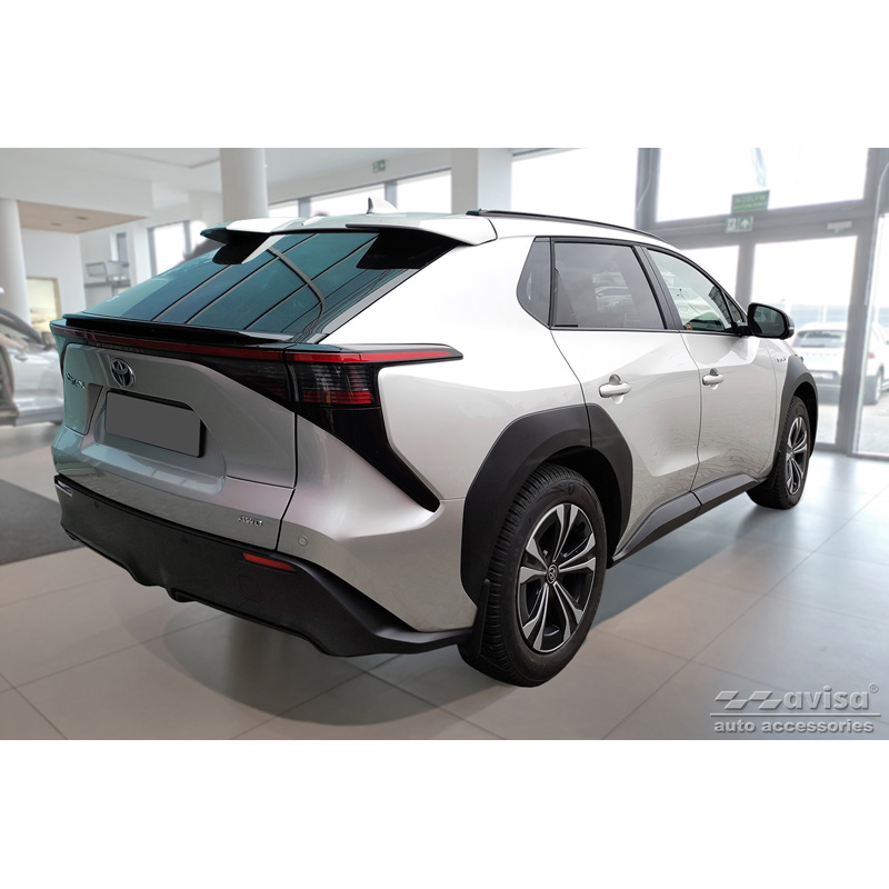 Matt Black Stainless Steel Rear bumper protector  Toyota bZ4X 2021- & Subaru Solterra 2022- 'Ribs'