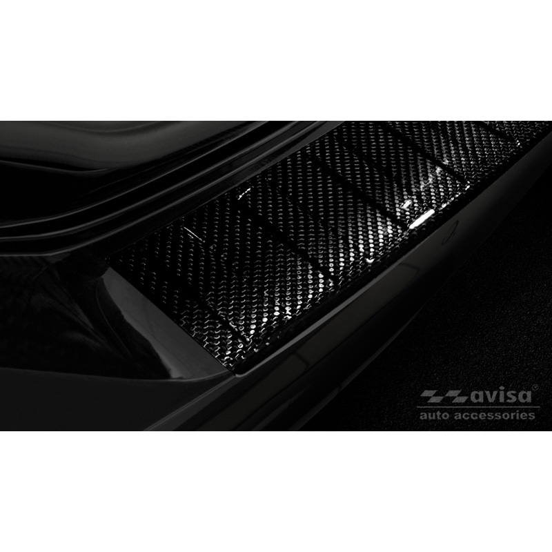 Real 3D Carbon Rear bumper protector  Volkswagen Touran III 2015- incl. R-Line 'Ribs'