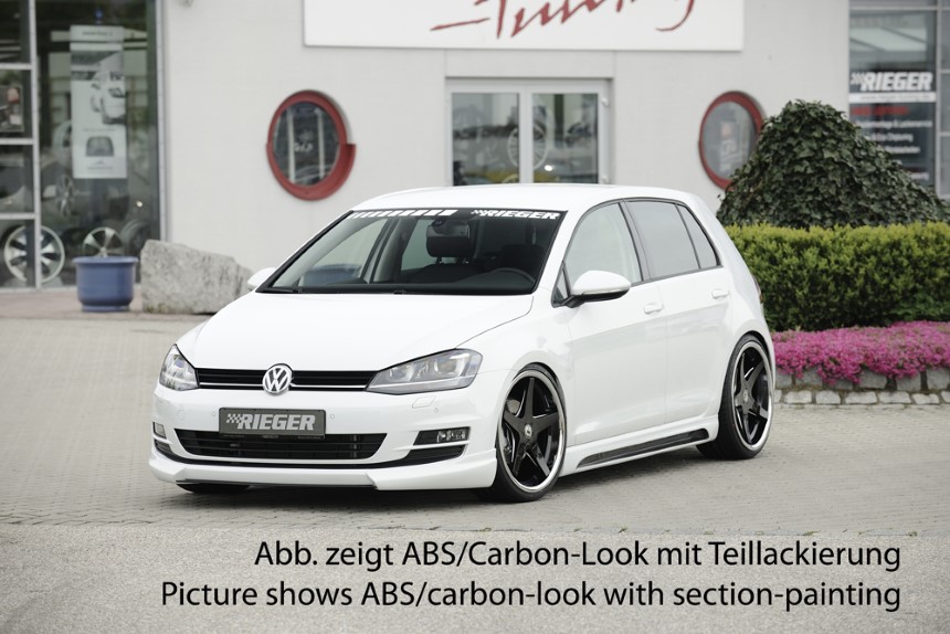 Zijskirts VW Golf 7 Rieger carbon-look met uitsparing