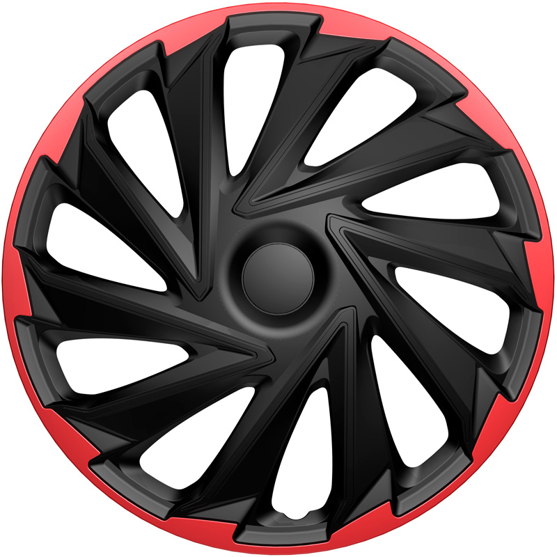 4-Delige Wieldoppenset Misano R 15-inch zwart/rood