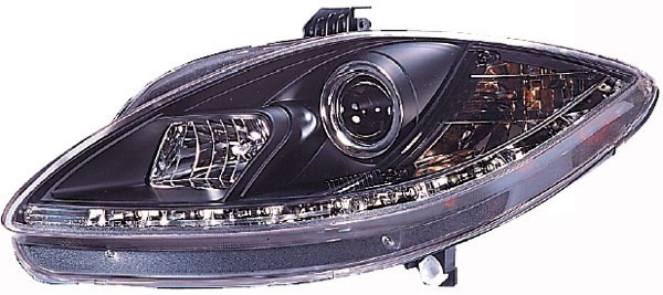 Koplampen Seat ALTEA / LEON 09-12 Zwart Echte DRL R87