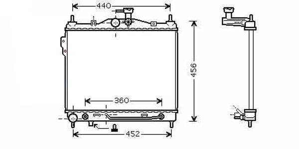 Radiator GETZ 02->> 372x495 1.5-16V/1.6-16V +/-AC