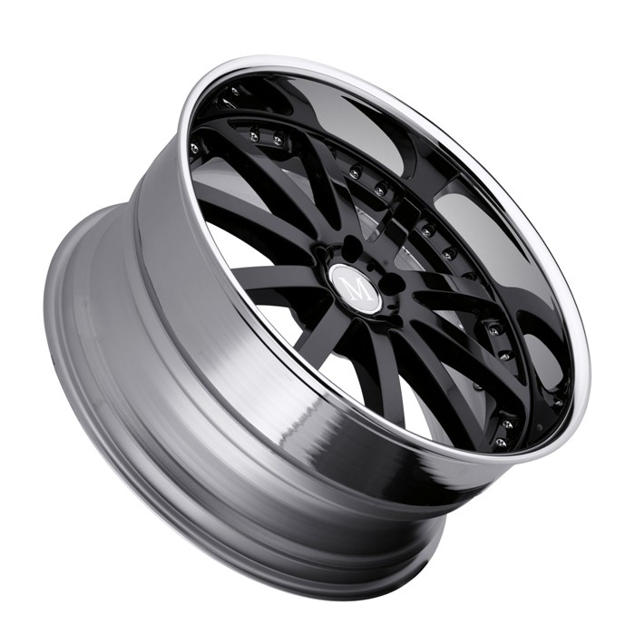 Velgen Mandrus Velo 20x8,5 5x112 ET42 Glanzend Zwart + Chromen R