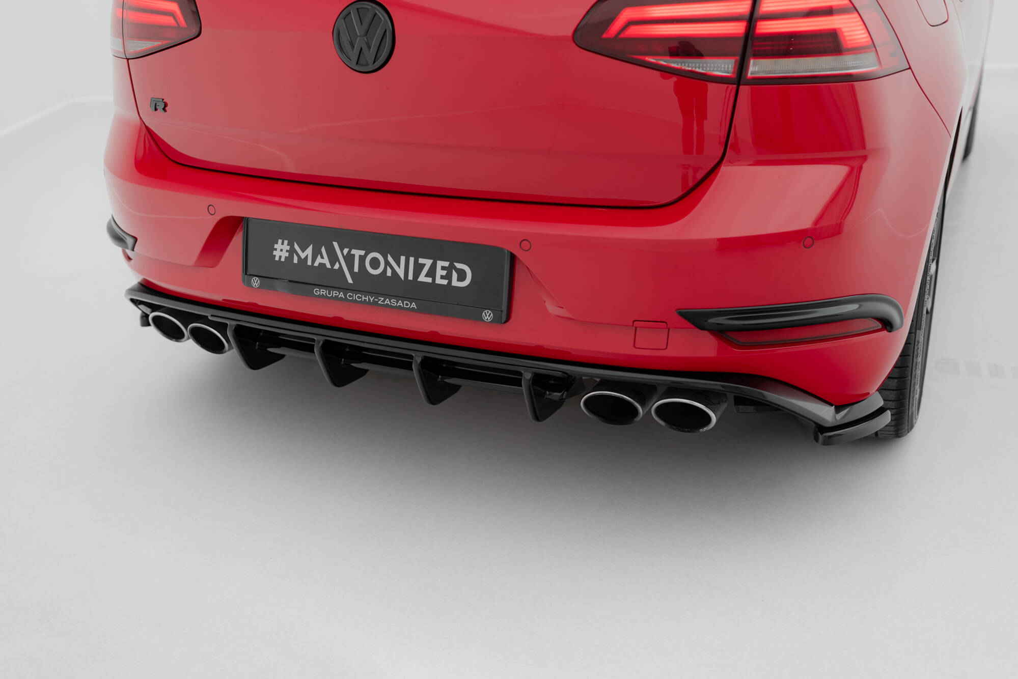 Achter Diffuser Volkswagen Golf R Hatchback R MK7 Facelift Maxton Glanzend zwart