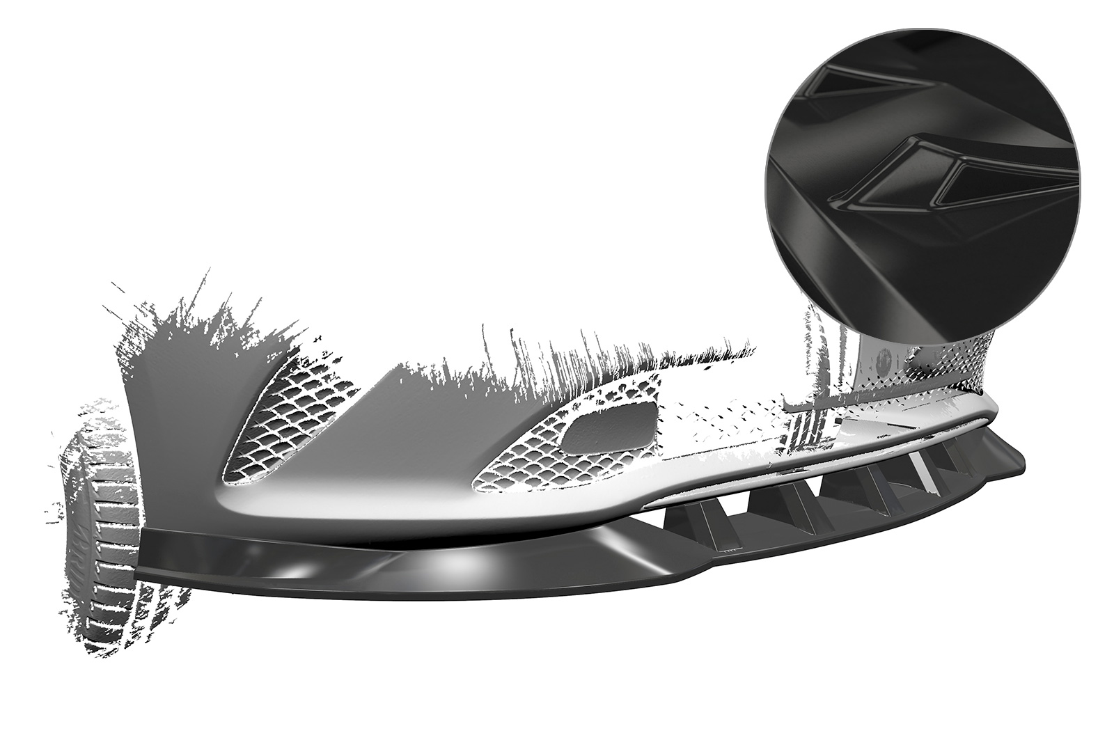 Voorspoiler Mercedes Benz B-Klasse CSR Glans Zwart