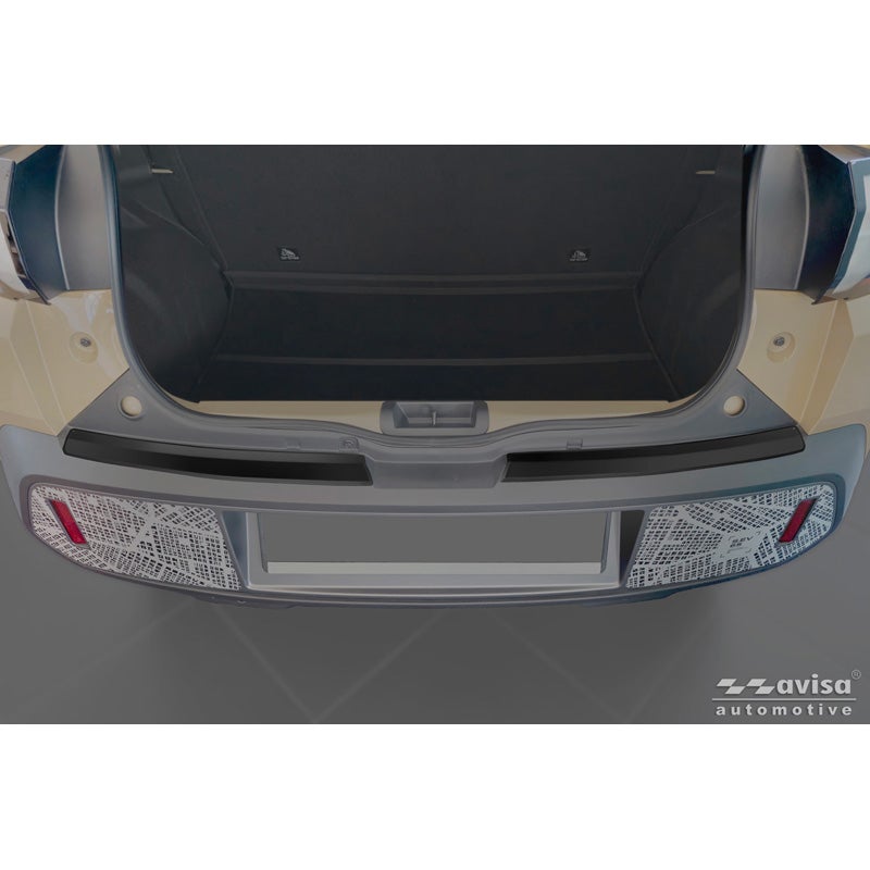 Avisa Stainless Steel Rear Bumper Protector  Dacia Spring Facelift 2024- - Matt Black - 2-pieces
