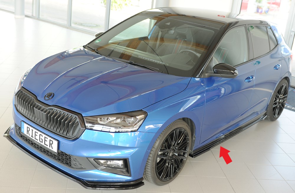 Zijskirts Škoda Fabia (PJ) Monte Carlo – 06/2021 glans zwart