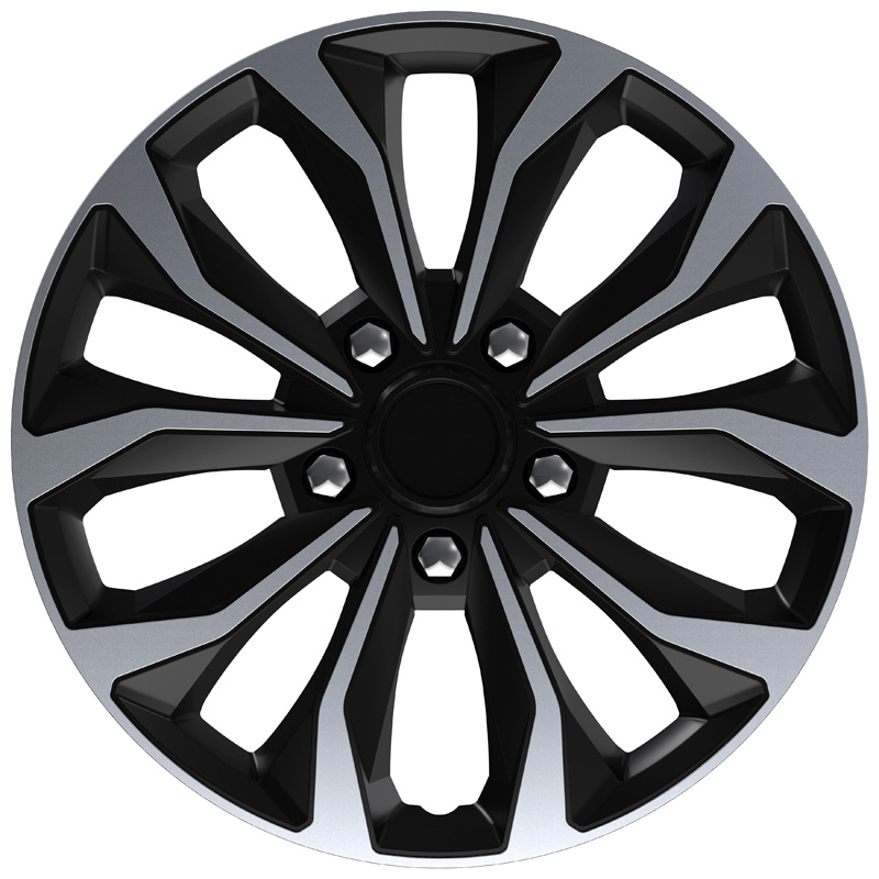 4-Delige Wieldoppenset Hornet Pro 15-inch zilver/zwart