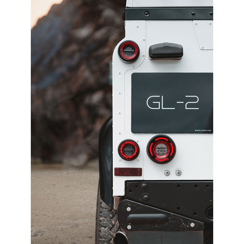 Glohh GL-2 LED Tail Lights  Landrover 90/110 1983-1990 & Defender (LD) 1990-2016 - Red/Smoke (6-pieces)