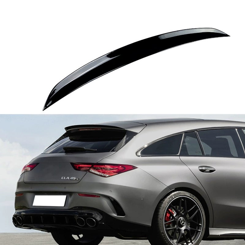 Roof spoiler (Spoiler Cap)  Mercedes CLA X118 Shooting Brake 2019-2025 (ABS Glossy Black)