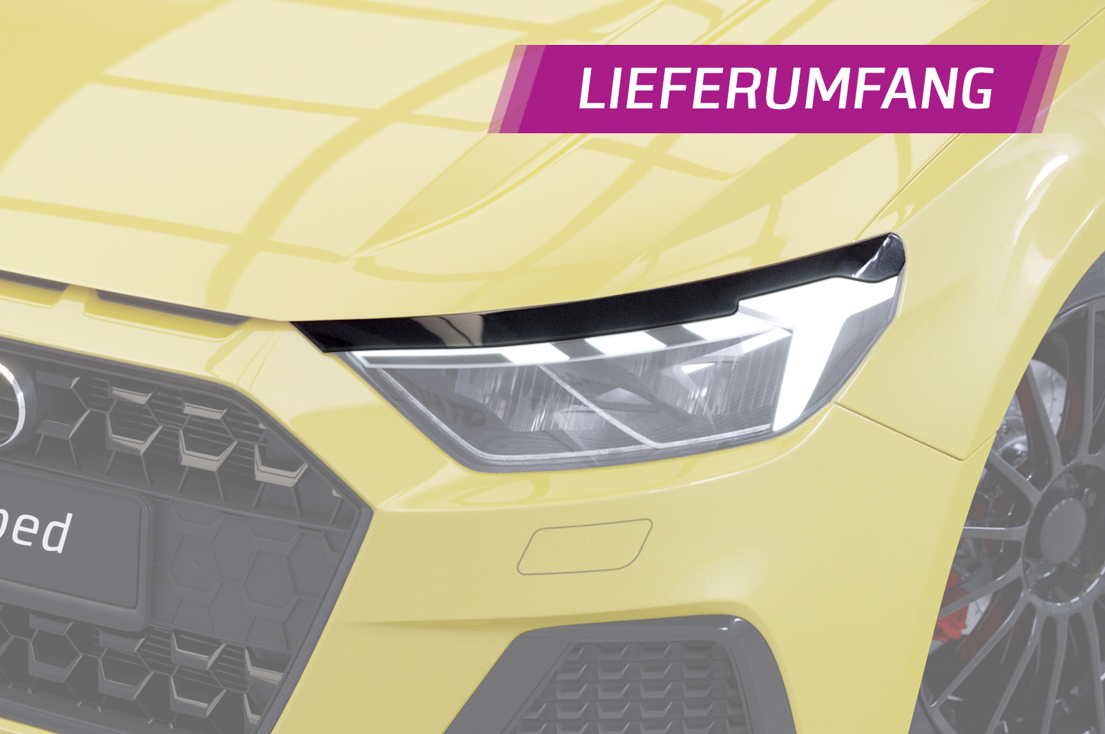 Koplampspoiler Audi A1 (Type GB) CSR Glans Zwart