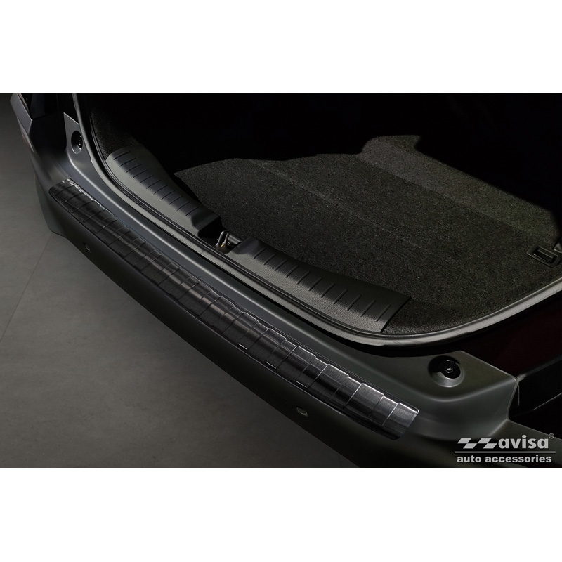 Black Stainless Steel Rear bumper protector  Honda Jazz Crosstar Hyrbid 2020- 'Ribs'