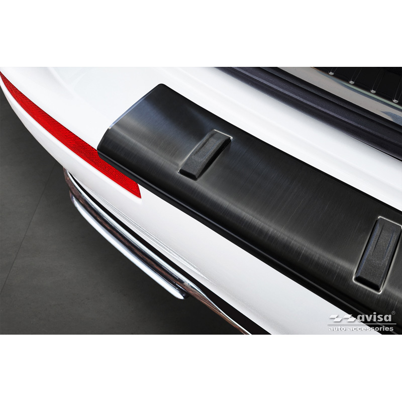 Avisa Black Stainless Steel Rear bumper protector  Mercedes E-Class Estate S213 2016-2023 (incl. E53 AMG) 'STRONG EDITION'