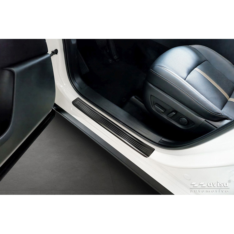Avisa Zwart RVS Instaplijsten  Mazda CX-80 (KL) 2024- - 'Lines' - 4-delig