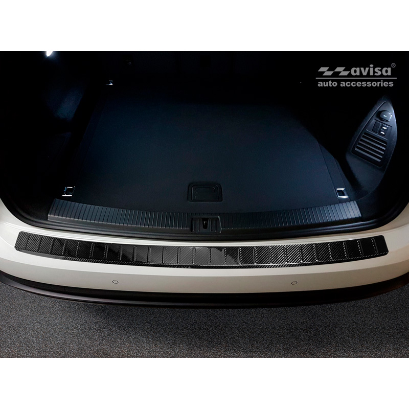 Echt 3D Carbon Achterbumperprotector  Volkswagen Touareg (CR7) 2018- Incl. Facelift