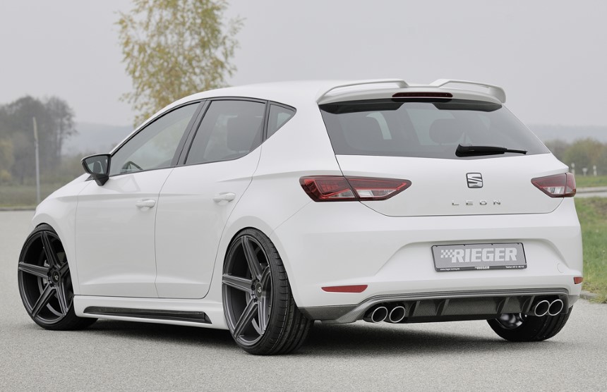 Diffuser Seat Leon F5 Rieger dubbele uitlaat links + rechts carbon-look