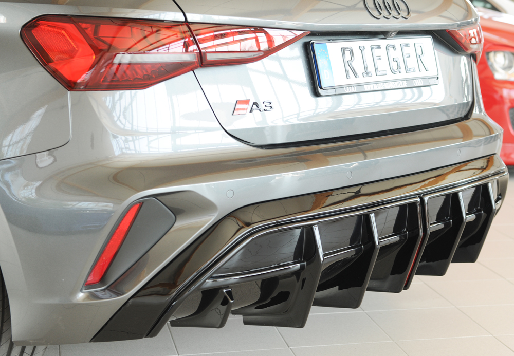 Achterdiffuser Audi A3 (GY) – 06.24- glans zwart