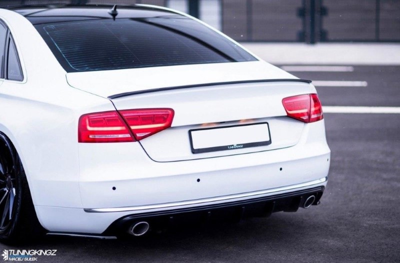 Achterzij Spoilers Audi A8 D4 Glanzend Zwart