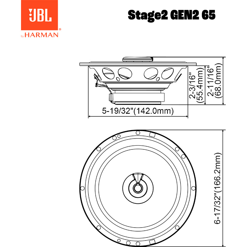 JBL Stage 2 Gen 2 65 6.5'' (16,5cm) 2-Weg Speakerset 480W/60W RMS