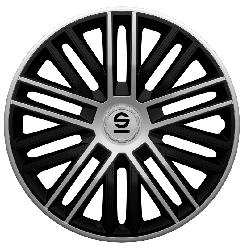 Sparco Wieldoppen Bergamo - 15-inch - Zwart/Zilver - Set van 4 stuks