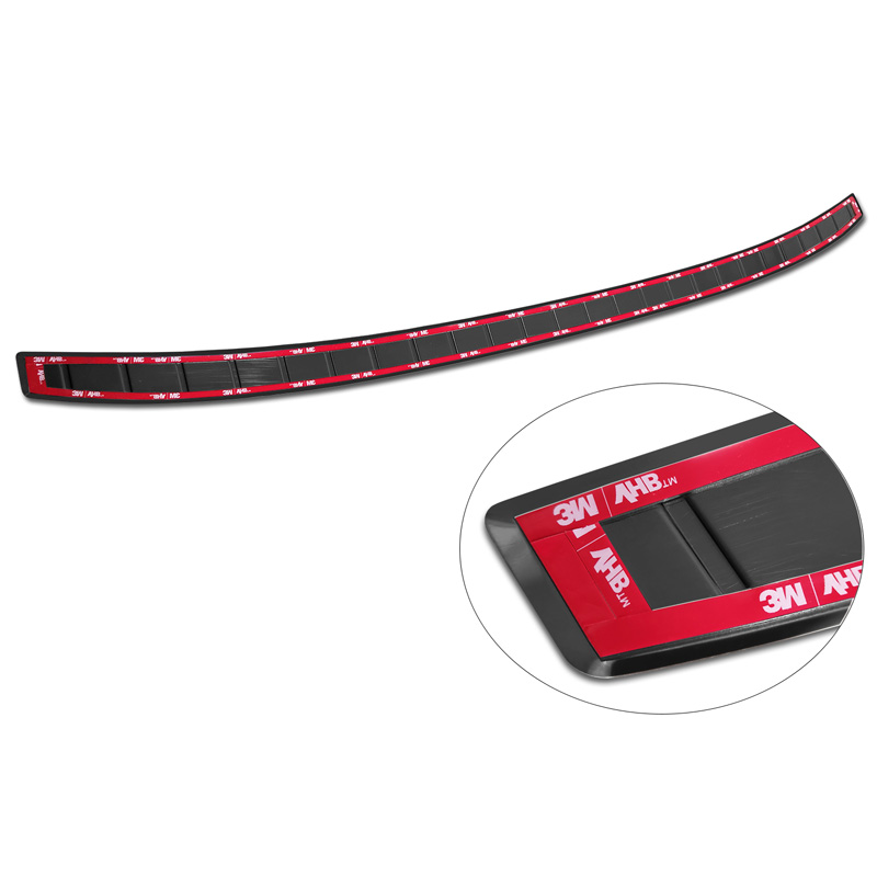 Black Stainless Steel Rear bumper protector  Volkswagen Taigo 2021- 'Ribs'