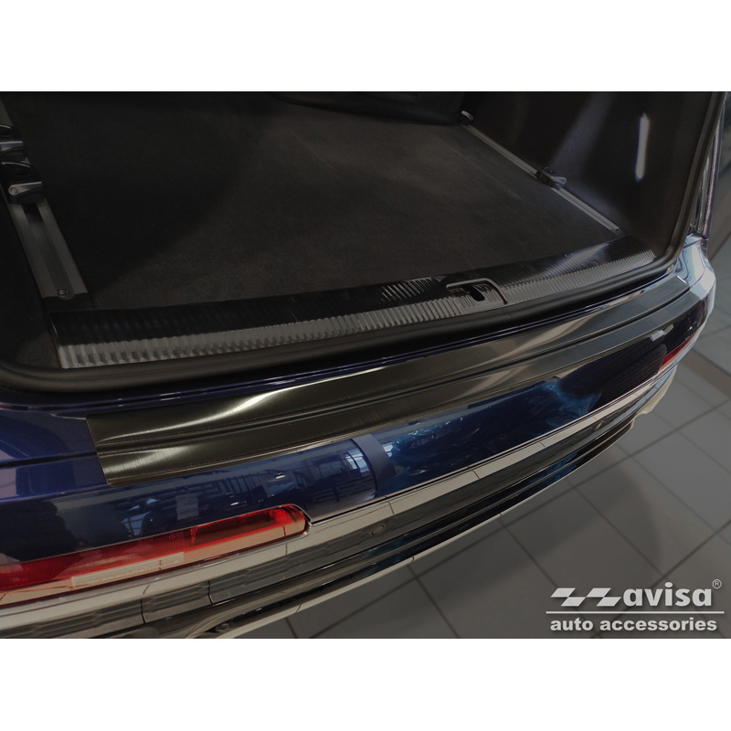 Black Stainless Steel Rear bumper protector  Audi Q7 (4M) 2015-2019 & FL 2019- incl. S-Line