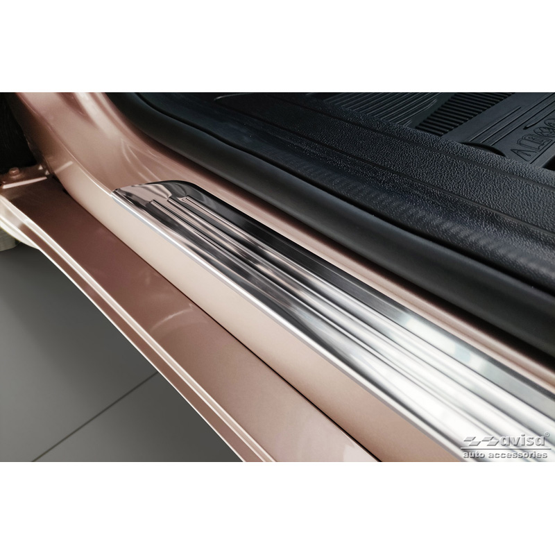 Inox door sill protectors  Fiat 500e Berlina, 3+1 & Cabrio 2020- / 500 FL 2015- 3-doors - 2-pieces