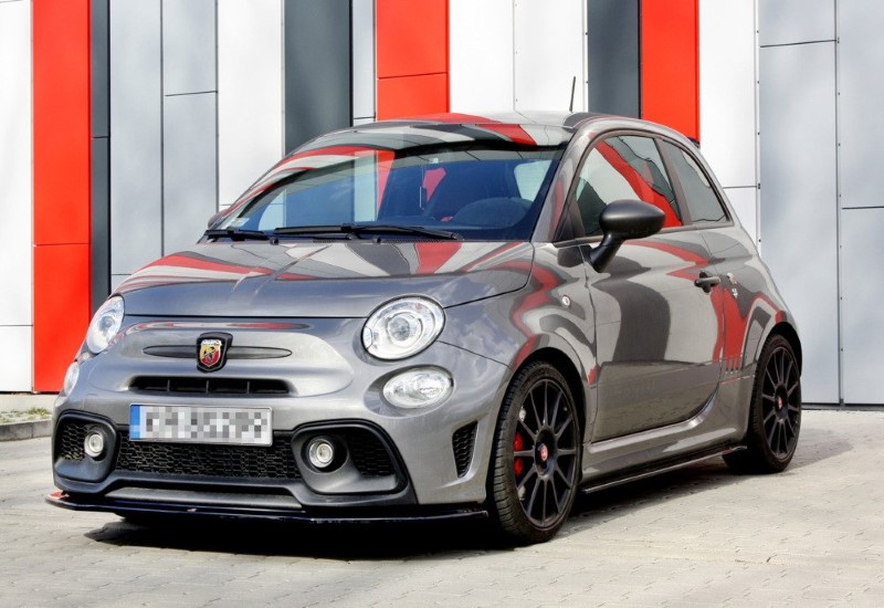 Voorspoiler Fiat 500 Abarth Facelift MK1 Glanzend Zwart