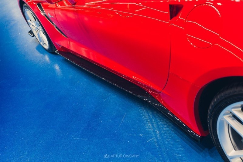 Zijskirts Diffusers Chevrolet Corvette C7 Glanzend Zwart