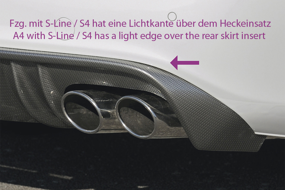 Diffuser Audi A4 B8 S-Line en S4 Rieger