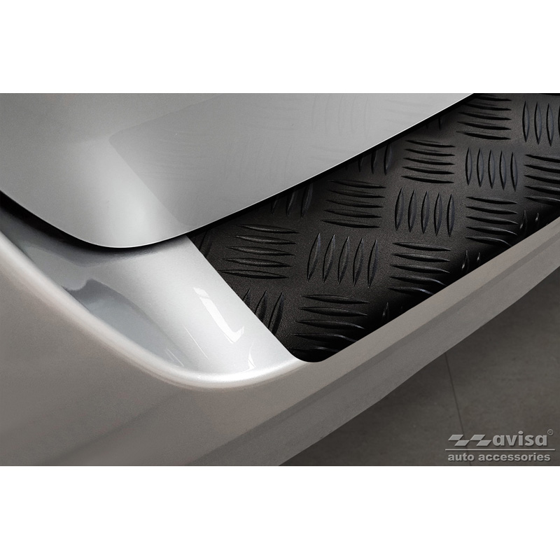 Matt Black Aluminum Rear bumper protector  Volkswagen Multivan T7 2021- 'Riffled plate'