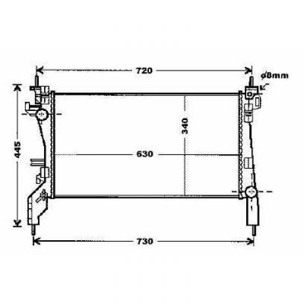 Radiator NEMO/BIPPER 07->> 630x340 1.3 MJTD -AC