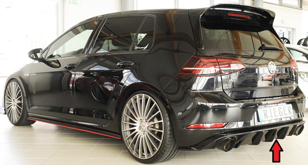 Achterbumper Diffusor VW Golf 7,5 GTI 2017- Rieger Glossy black
