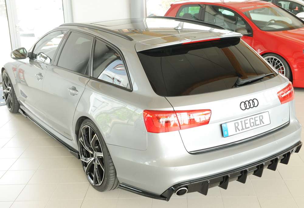 Zijskirts Audi A6 (4G/C7): 11.10-08 glans zwart