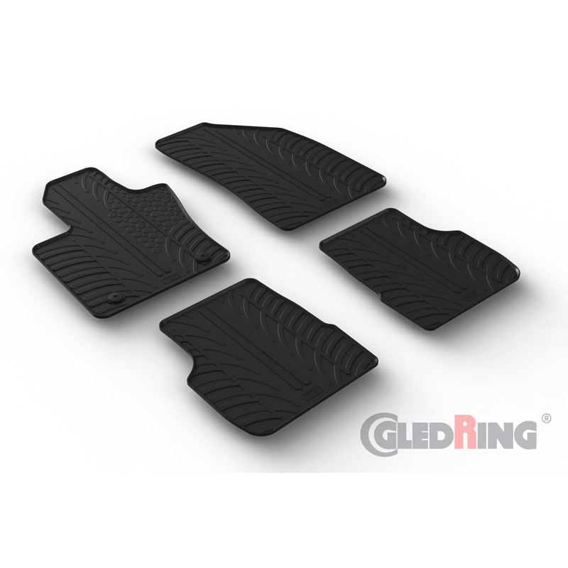 Rubber car mats set  Alfa Romeo Tonale 2022- (T profile 4-pieces + mounting clips)
