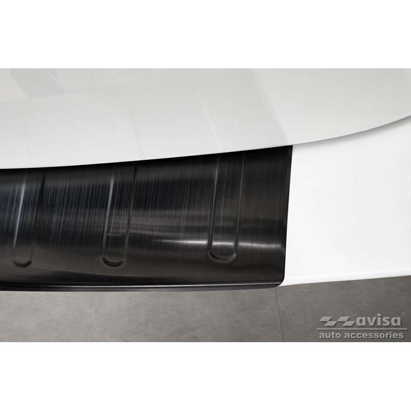 Black Stainless Steel Rear bumper protector  Renault Laguna III Grandtour 2007-2015 'Ribs'