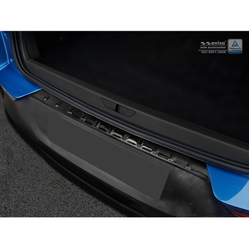 Black Stainless Steel Rear bumper protector  Opel Grandland X 2017-2021 'Ribs'