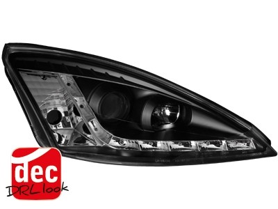 Koplampen Ford Focus 98-01 Devil Eyes DRL look zwart